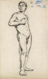 Academic Study of a Male Nude with His Right Hand Clenched Across His Chest