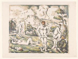 Bathing Men in a Hilly Landscape