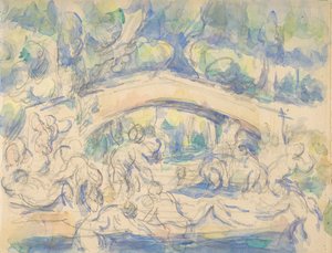 Bathers Under a Bridge (recto)