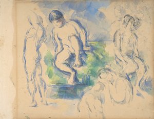 Bathers (recto), Still Life (verso)