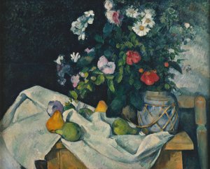 Flowers in a Ginger Pot and Fruits