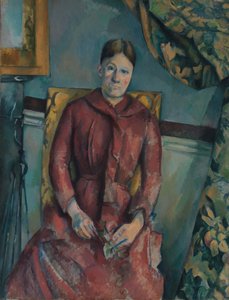 Madame Cézanne Hortense Fiquet in a Red Dress