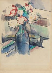 Roses in a Bottle [recto] by Paul Cézanne