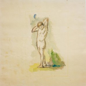 Standing Bather with Arms Crossed Behind Neck