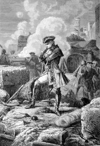 Thomas Arthur Lally, Baron de Tollendal During the siege of Pondicherry in 1760 - Engraving by Paul Philipotteaux (1846-1923)