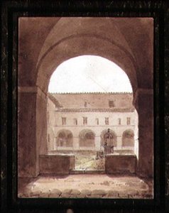 View of a Cloister with a Well by Paul Emile Detouche