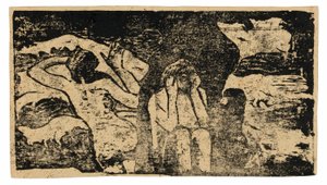 At the Black Rocks, from the Suite of Late Wood-Block Prints