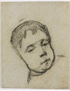 Emil Gauguin as a Child, Head on a Pillow, c. 1875-76 by Paul Gauguin