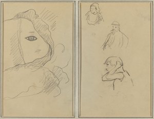 Eye and Part of Face; A Breton Woman and Two Men