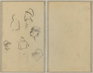 Four Heads and Two Figures by Paul Gauguin