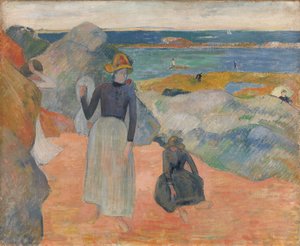 At the Beach by Paul Gauguin