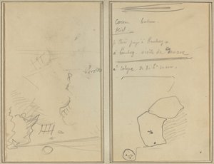 Head of a Monkey; Inventory of Bottles and Beverages by Paul Gauguin