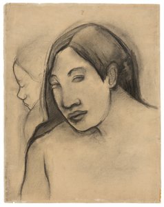 Heads of Tahitian Women, Frontal and Profile Views by Paul Gauguin