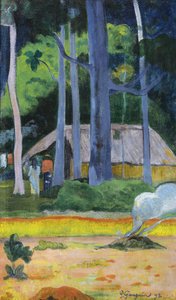 Hut under Trees by Paul Gauguin