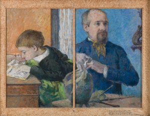 The Sculptor Aubé and His Son, Emile by Paul Gauguin