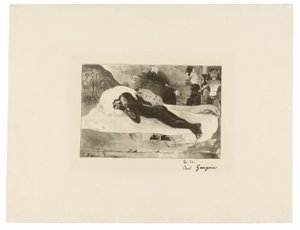 Manao tupapau (She Thinks of the Ghost or The Ghost Thinks of Her), from The Original Print by Paul Gauguin