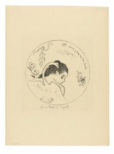 Design for a Plate (Leda), Frontispiece from the Volpini Suite by Paul Gauguin