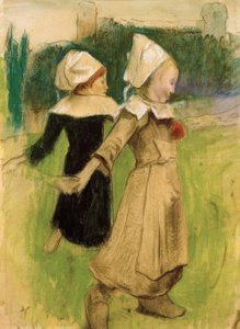 Study for: Breton Girls Dancing, Pont-Aven