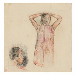 Tahitian Girl in Pink Pareu by Paul Gauguin