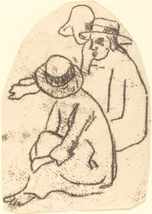 Three Tahitians Study for La soeur de charite by Paul Gauguin