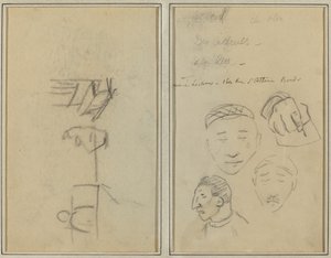 Two Figures and a Bench; Three Studies of Men