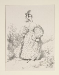 In the Countryside. Huillet 1835. Dress of Jaconet by Paul Gavarni