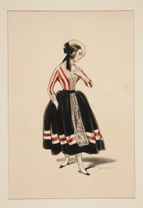Village Coquette. Straw Hat. by Paul Gavarni