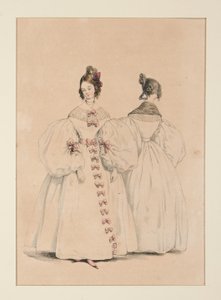 In the Evening. Dresses of muslin and Florence gauze,... by Paul Gavarni