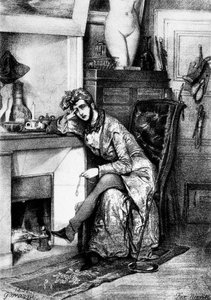 Far niente drawing by Gavarni