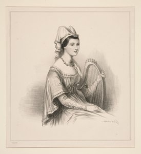 Italian Woman in 1300 by Paul Gavarni