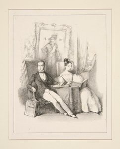 The Brother and the Sister / Prague (Henri, Count of Chambord and the Duchess of Parma as Children) by Paul Gavarni