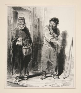 Miss, your daughter, if you meet her, you will say that there is a gentleman here... by Paul Gavarni
