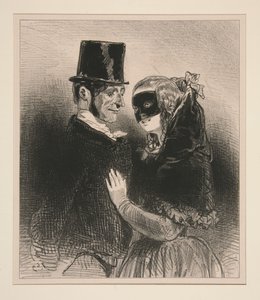 You were wrong, Emile, to have parted for nonsense from a person who was truly attached at heart. by Paul Gavarni