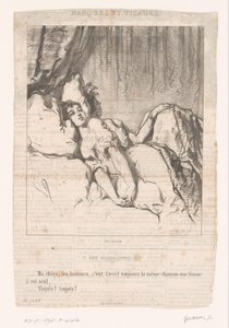 Two Women in Bed Talking About Men (My Dear, Men Are Funny!) (Companions) (Masques and Faces: The Sharers) by Paul Gavarni