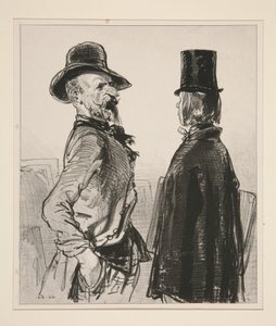You wear a shako like that without a pompom, young man? by Paul Gavarni