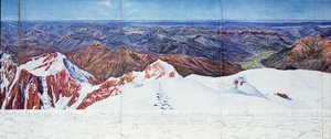 Panoramic view of the summit of Pelvoux in the Massif des Ecrins, French Alps by Paul Helbronner