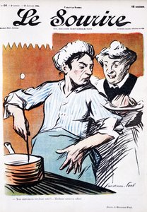 Two domestic cooks at a stove