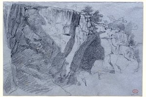 Landscape with Cliff by Paul Huet
