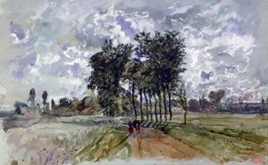 The Way to Crécy, 1857 by Paul Huet