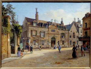 View of the former Pie hospital in the rue Lacepede in Paris by Paul Joseph Victor Dargaud