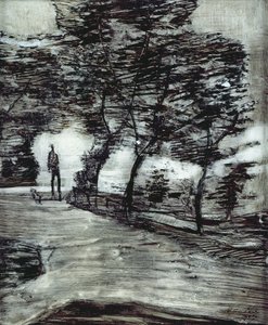 Park Path, with Tall Man and Dog by Paul Klee