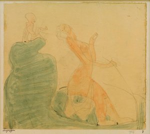 Naughty (Aphrodite and the Naughty Eros) by Paul Klee