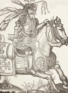 Godfrey of Bouillon, Medieval Frankish Knight (after a 15th century woodcut) by Paul Lacroix