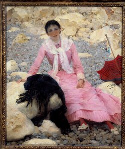 Portrait of Fernande Mathey on the Beach by Paul Mathey