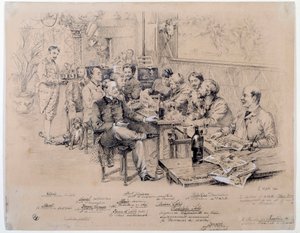 The Members of the Redaction of the Magazine Le Chat Noir by Paul Merwart