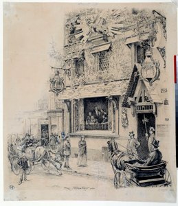 View of the entrance to the Cabaret du Chat Noir by Paul Merwart