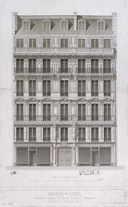 Design for a Block of Flats of the Haussmann style in the rue de la Paix, Paris by Paul Mesnard