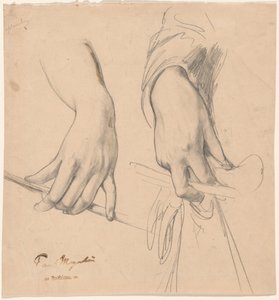 A Left Hand Holding a Staff and a Right Hand Holding a Glove and Riding Crop by Paul Meyerheim