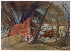 Shell Bursting, from British Artists at the Front, Continuation of The Western Front, Part Three by Paul Nash