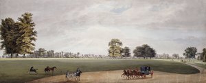 A Carriage in the Park at Luton Being Met by Riders and Frisking Foals